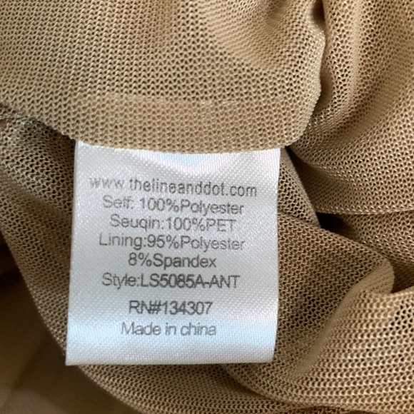 NWT Anthropologie Line & Dot Gold Sequins Mermaid Maxi Skirt Sz XS - Picture 8 of 8